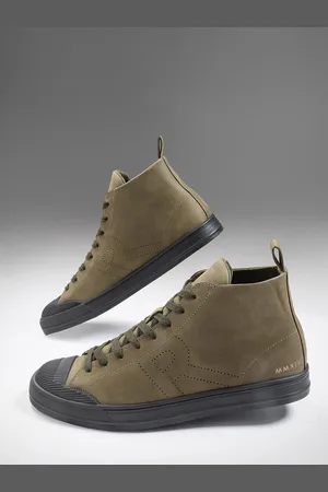 RARE RABBIT Men Leather High-Top Sneakers