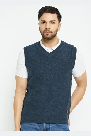 Duke Men Striped Sleeveless Reversible Acrylic Sweater Vest