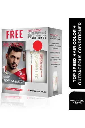 Revlon Top Speed Hair Color - Natural Brown 60M with Free Outrageous Conditioner