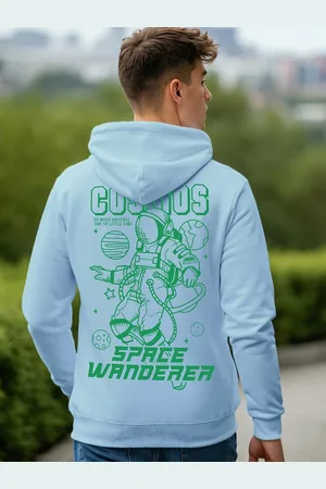 Bewakoof Cosmos Graphic Printed Hooded Cotton Pullover Sweatshirt