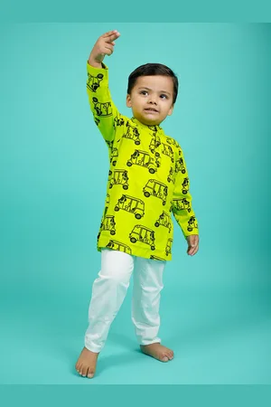 BE AWARA Kids Abstract Printed Regular Pure Cotton Kurta With Pyjamas