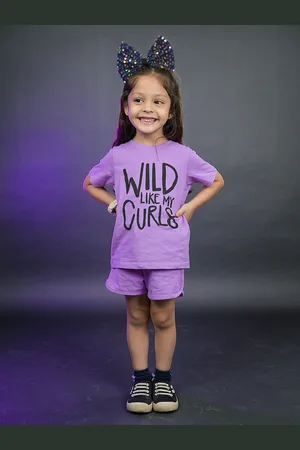 BE AWARA Kids Typography Printed Pure Cotton Clothing Set