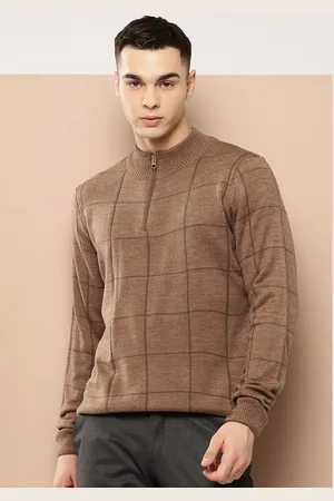 Invictus Men Checked Acrylic Pullover