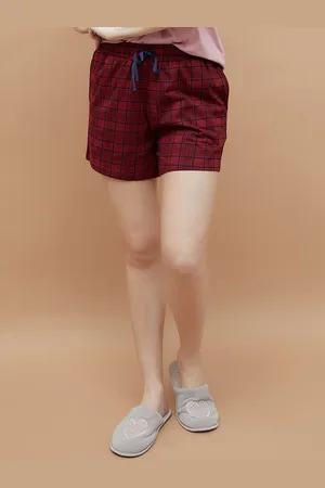 Lifestyle Women Checked Cotton Regular Fit Shorts