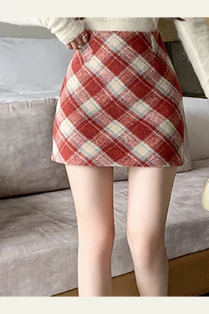 LULU & SKY Women Checked A-Line Mini Skirt