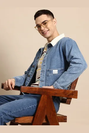 Mast & Harbour Contrast Collared Pure Cotton Denim Jacket