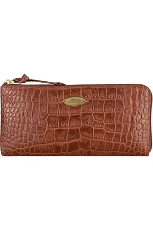 Hidesign Tan Brown Textured Zip Around Wallet
