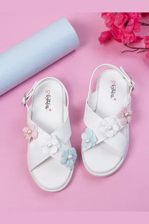 toothless Girls Fashion Open Toe Flats With Buckle