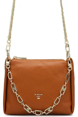 Da Milano Textured Leather Structured Shoulder Bag