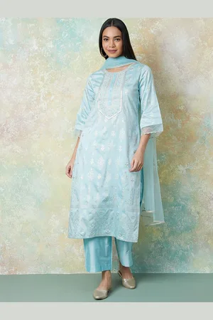 Lifestyle Ethnic Motifs Embroidered Sequinned Kurta with Trousers & Dupatta