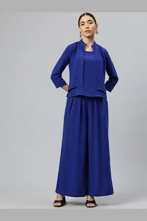 Cottinfab Women Solid Top with Trousers & Jacket