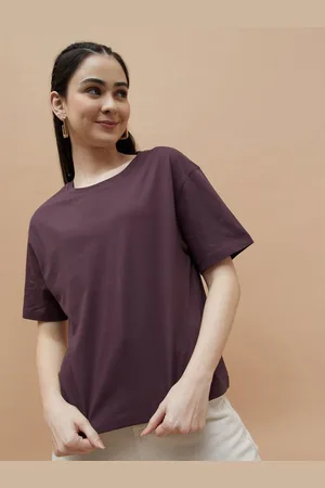 Lifestyle Women Cotton Solid T-shirt