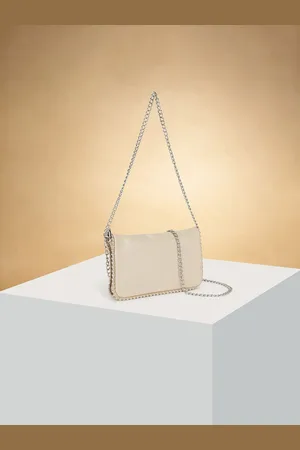 Pantaloons Colourblocked PU Oversized Structured Sling Bag with Bow Detail