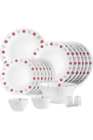 Cello Dazzle Series S White 23 Pcs Printed Magical Star Microwave Safe Opalware Dinner Set