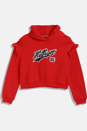 Tommy Hilfiger Girls Typography Printed Cotton Sweatshirt