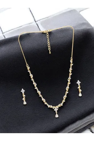 Anouk Gold Plated Stone Studded Necklace with Earrings Jewlery Set