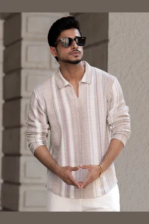Powerlook Men Striped Polo Collar T-shirt