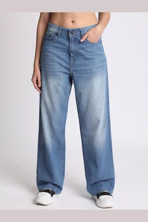 Roadster The Lifestyle Co Women Straight-Fit High-Rise Medium Shade Jeans