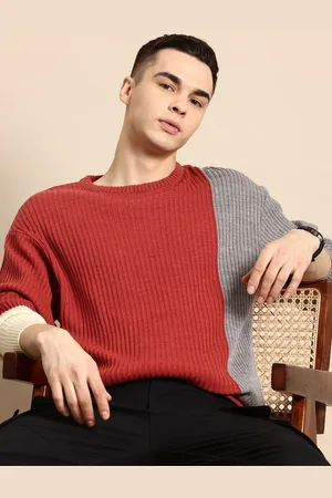 Mast & Harbour Men Colourblocked Acrylic Pullover