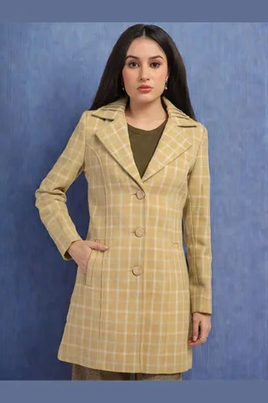 Roadster The Lifestyle Co Checked Single Breasted Winter Overcoat