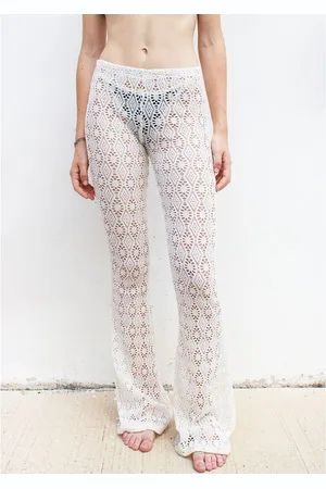 LULU & SKY Women Straight Fit Mid Rise Sheer Regular Trousers