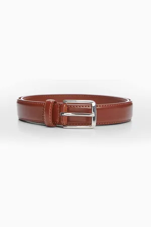 MANGO Slim Leather Belt