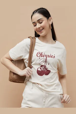 Lifestyle Women Graphic Printed Pure Cotton T-shirt