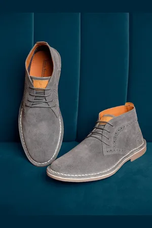 LOUIS STITCH Men Mid-Top Solid Suede Desert Boots