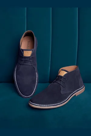 LOUIS STITCH Men Mid-Top Solid Suede Desert Boots