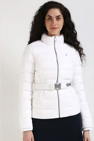 Tommy Hilfiger Mock Collar Solid Casual Puffer Jacket
