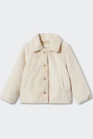 MANGO Girls Faux Fur Overcoat