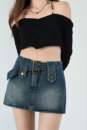 LULU & SKY Women Washed Mini Skorts