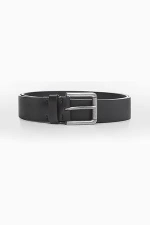 MANGO Slim Leather Belt