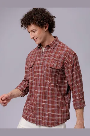 The Indian Garage Co Men Relaxed Fit Textured Checked Resortwear Shirt