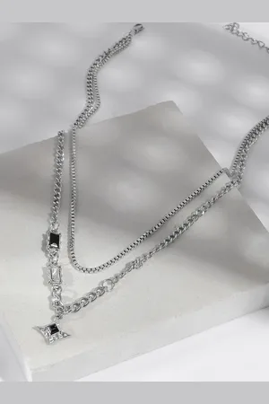 Joker & Witch Men Silver-Plated Necklace