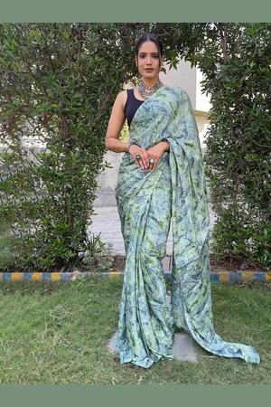 HERE&NOW Women Tie and Dye Ready to Wear Saree With Blouse Piece