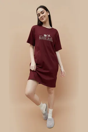 Lifestyle Women Cotton Printed T-shirt Dress