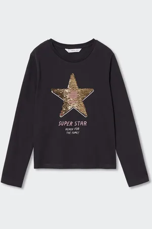 MANGO Girls Sequinned Pure Cotton T-shirt