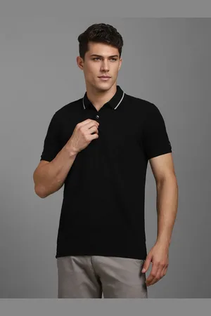 Louis Philippe Men Polo Collar Pockets Slim Fit T-shirt