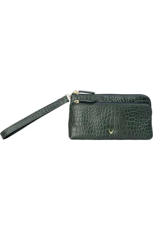 Hidesign Women Green Textured Leather Zip Around Wallet