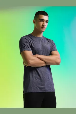 PUMA Men Blue Teams CR Heather Slim Fit T-Shirt