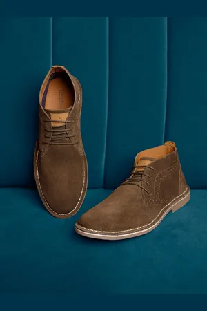 LOUIS STITCH Men Mid-Top Solid Suede Desert Boots