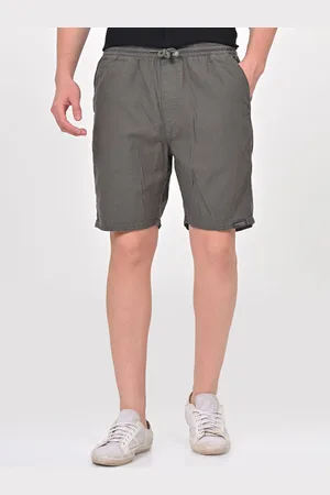 POE Men Solid Slim Fit Linen Shorts