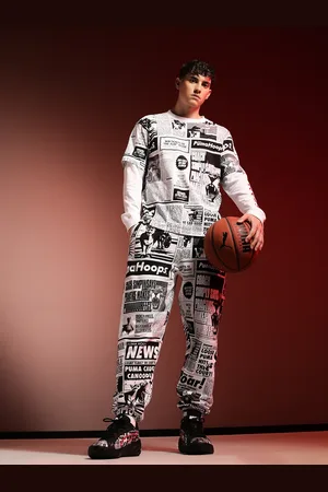 PUMA Men Printed Mid Rise Joggers