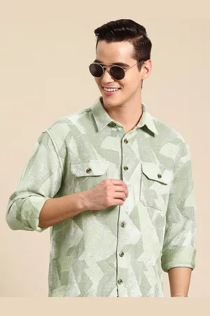 Mast & Harbour Self-Design Opaque Casual Relaxed Fit Shackets