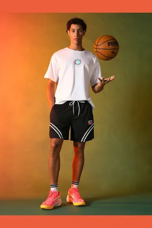 PUMA Men Crowd Craze Printed Cotton Relaxed Fit Basketball Shorts