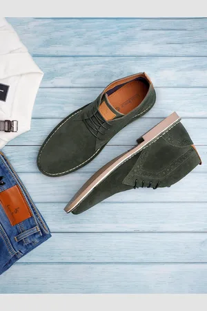 LOUIS STITCH Men Mid-Top Solid Suede Desert Boots