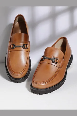 French Connection Men Horsebit Leather Loafers