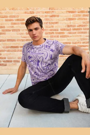 Lee Men Abstract Printed Round Neck Cotton T-shirt