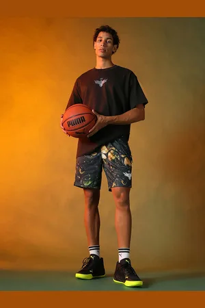 PUMA Men Melo 50th Relaxed Fit Basketball Shorts
